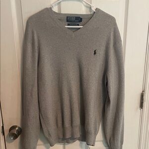 Polo by Ralph Lauren Heather Gray V-Neck Sweater